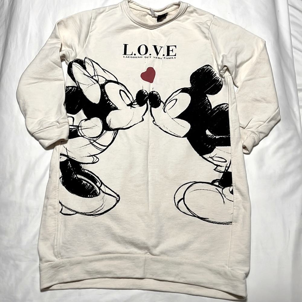 Zara Disney Graphic Sweatshirt Dress Girls Sz 10